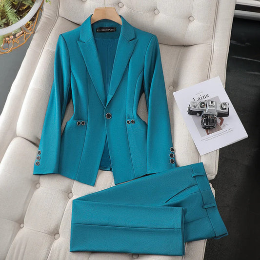 Inès – Élégant Blazer avec Pantalon