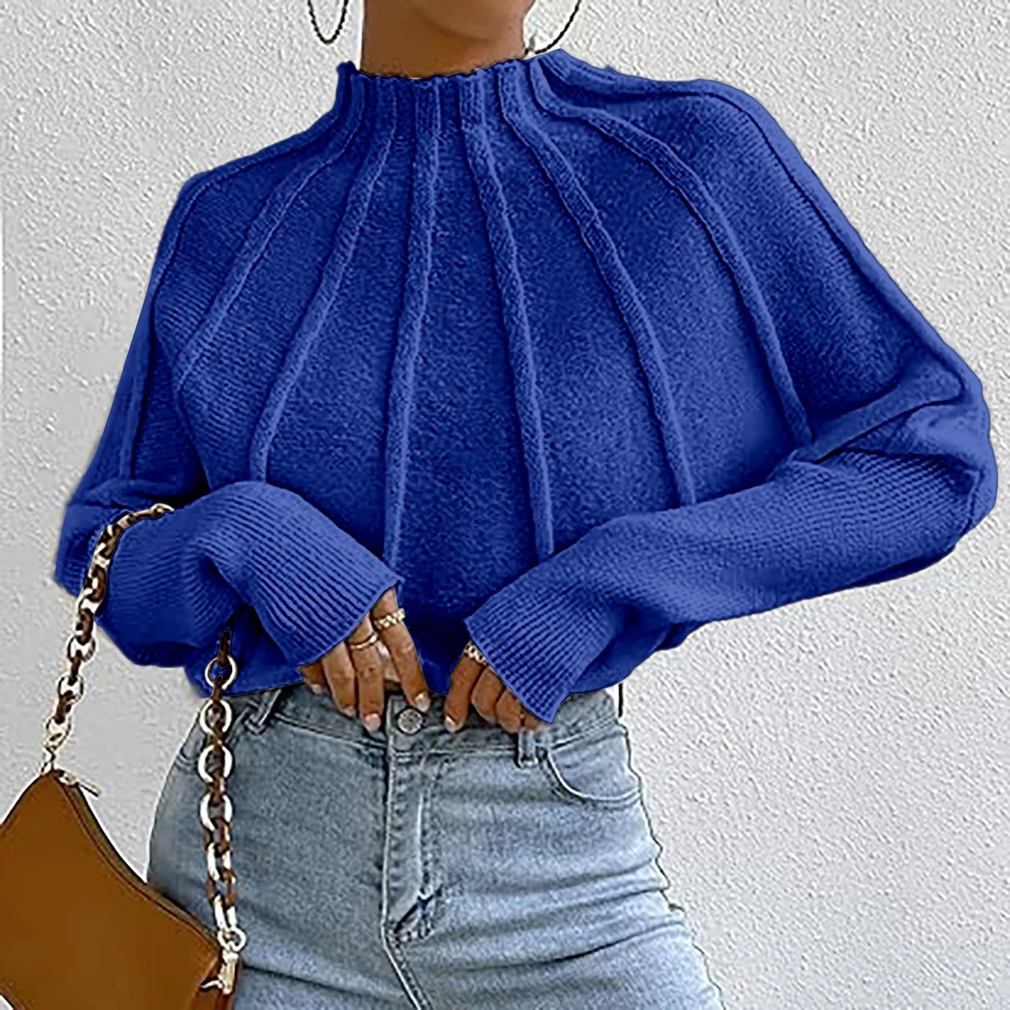 Elen - Pull à col roulé avec plis élégants