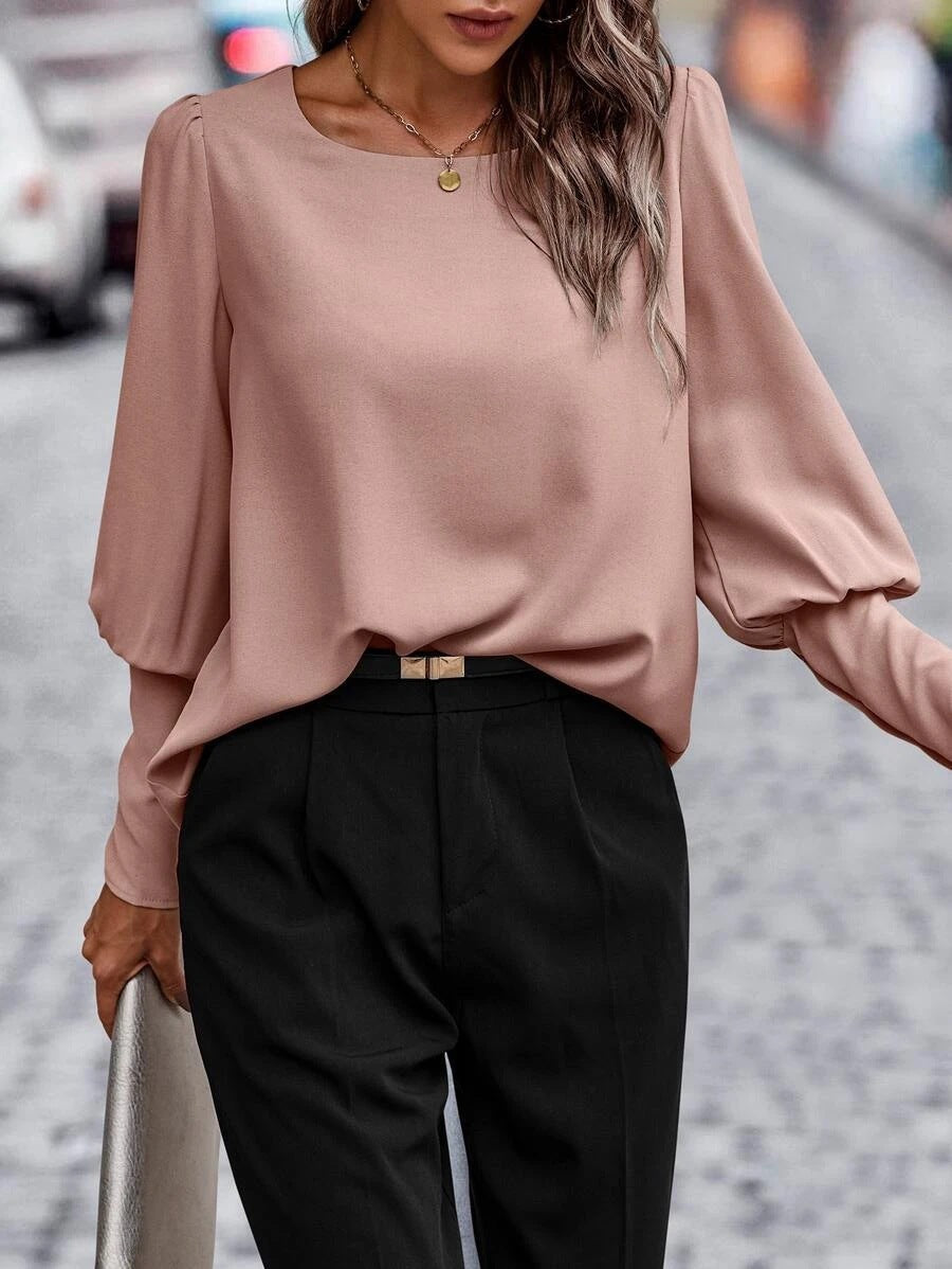 Lena - Blouse à Col Rond pour Femmes