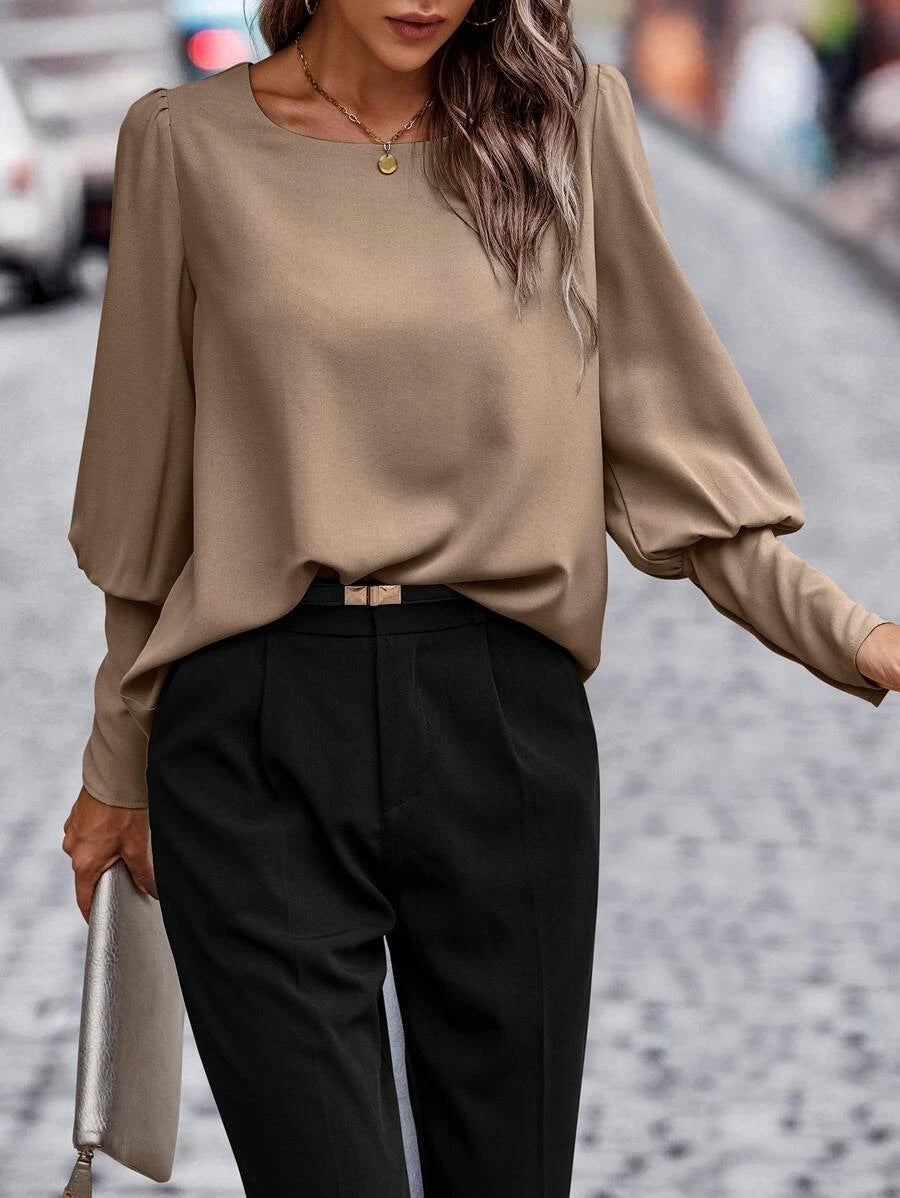 Lena - Blouse à Col Rond pour Femmes