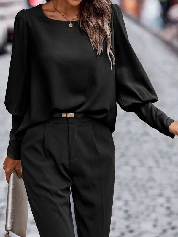 Lena - Blouse à Col Rond pour Femmes