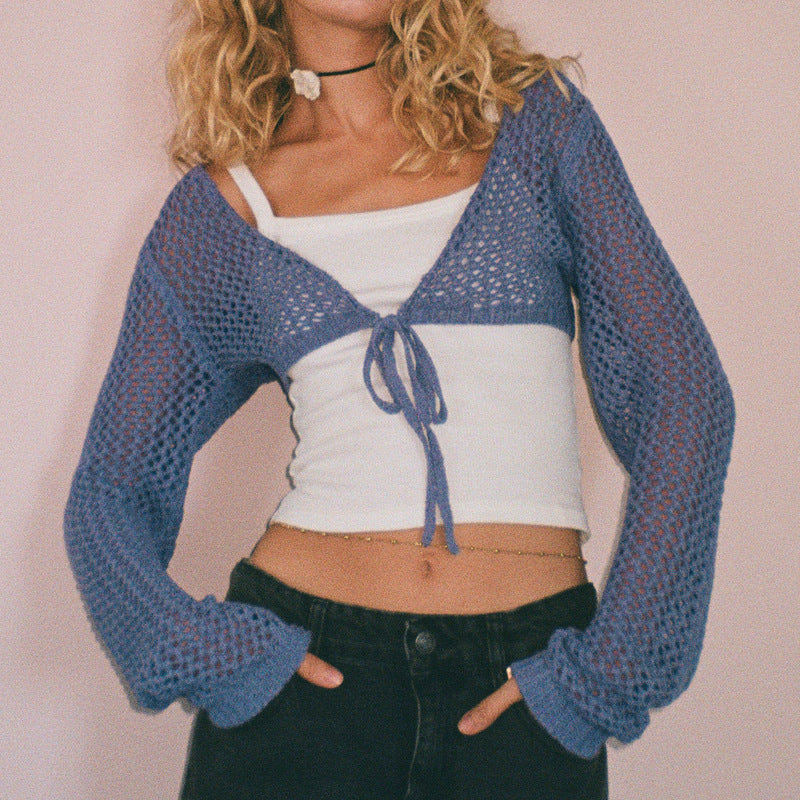 Isabelle-mode | Laçage maille Cardigan court