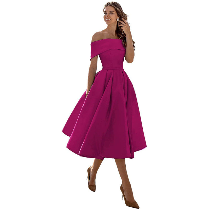 Sophie - Fashion Casual Robe De Soirée En Satin Sans Bretelles