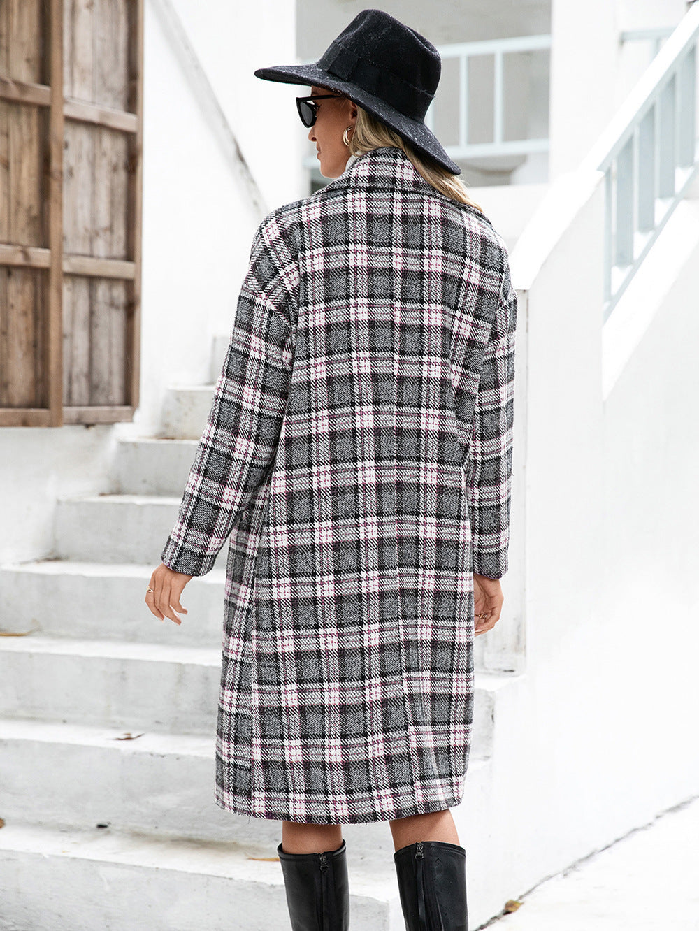 Manteau long à carreaux - Dabney
