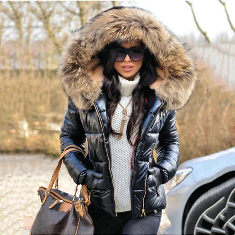 RANA - Veste hiver avec capuche en fourrure