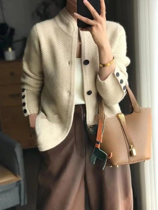 Veste chaude et confortable en laine de cachemire pour femme