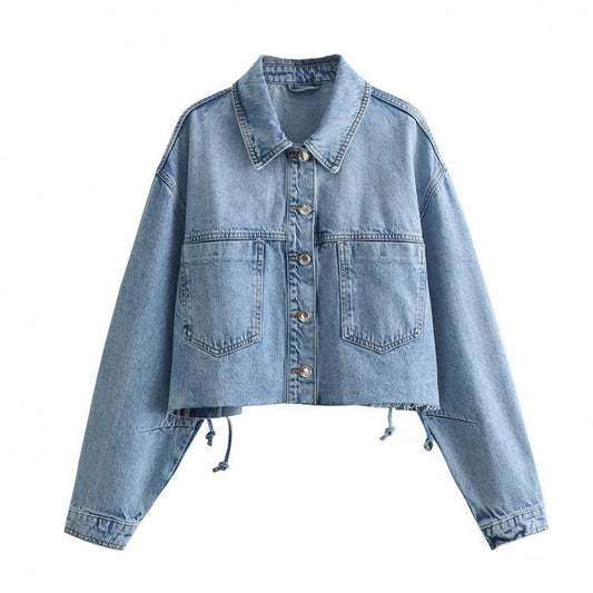 Joanne - Veste en Denim pour Femme avec Grandes Poches