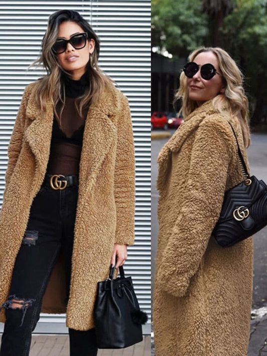 Manteau long d'hiver en peluche - Margreth