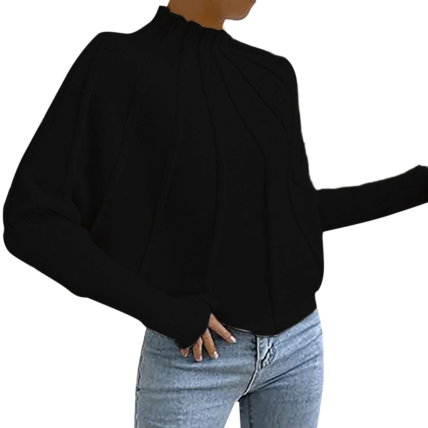 Elen - Pull à col roulé avec plis élégants