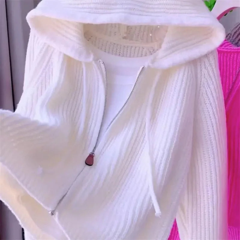 Cardigan tricoté à capuche - Sahndra