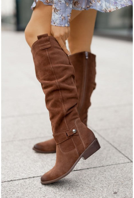 Bottes tendance et de soutien avec fermeture éclair et talon
