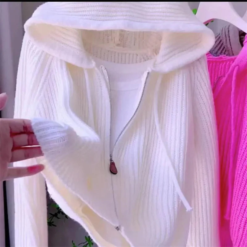 Cardigan tricoté à capuche - Sahndra