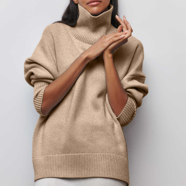 Mei - Col Roulé en Coton Oversize Confortable pour Femmes