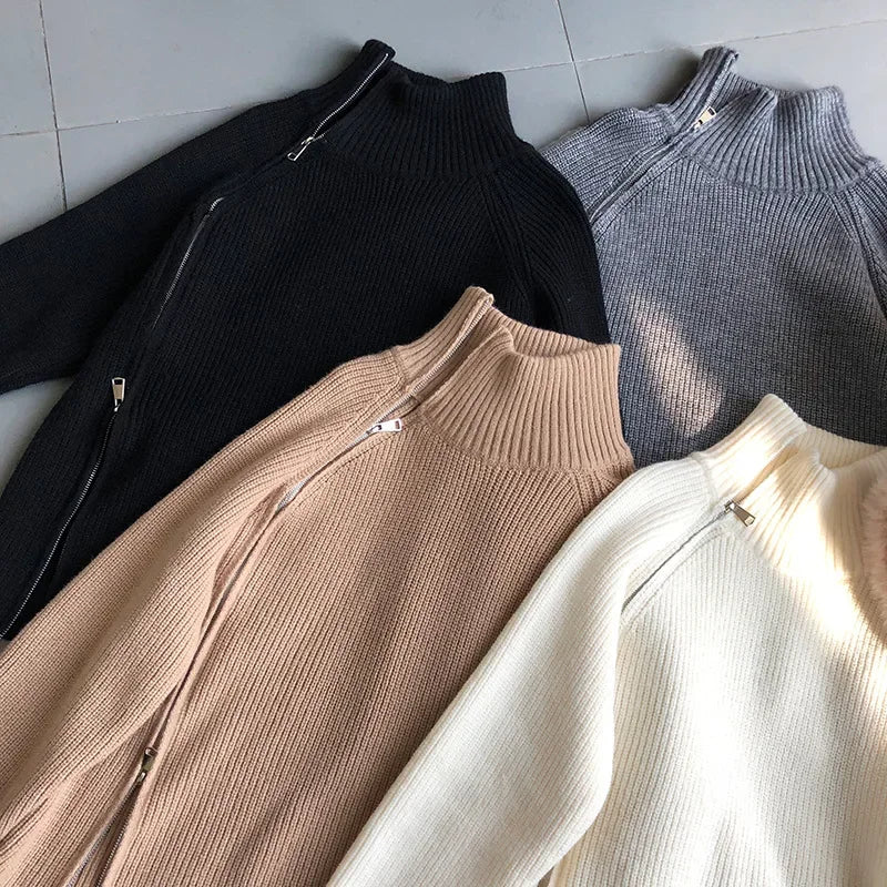 Catyla - Pull en maille côtelée avec ourlet asymétrique