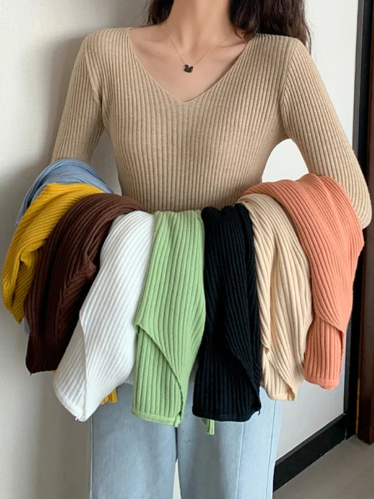 Pull Côtelé Manches Longues - Irina