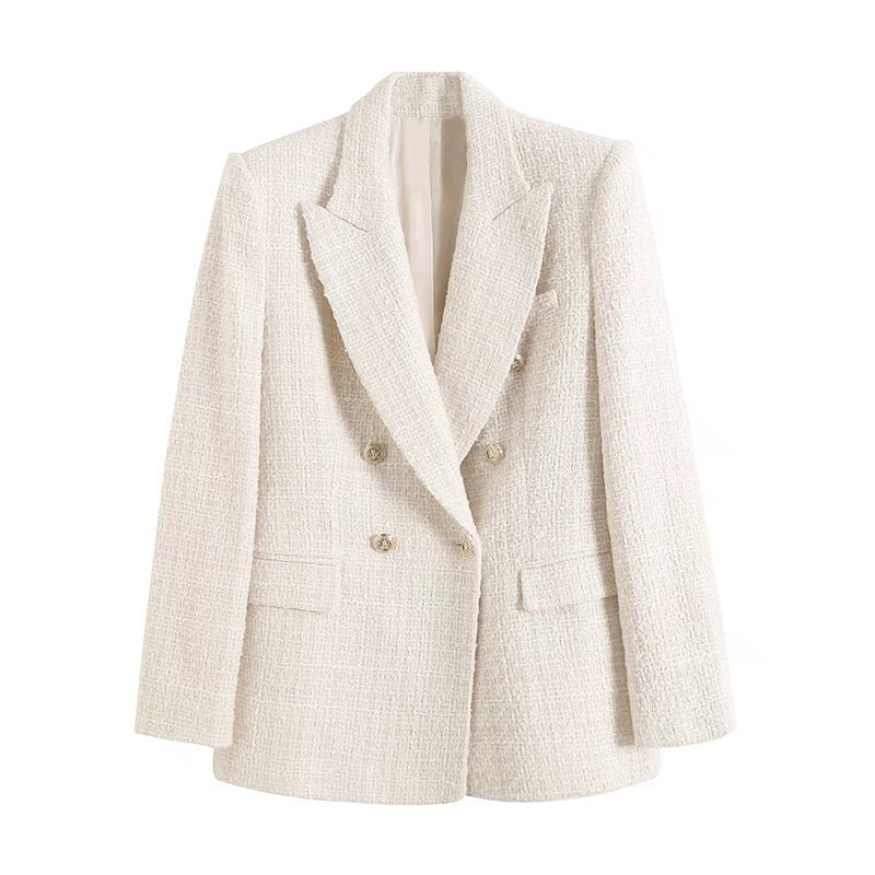 Kary - Blazer vintage beige exclusif pour femmes