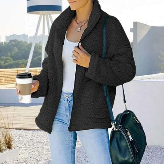 SANNE - Veste en peluche double face