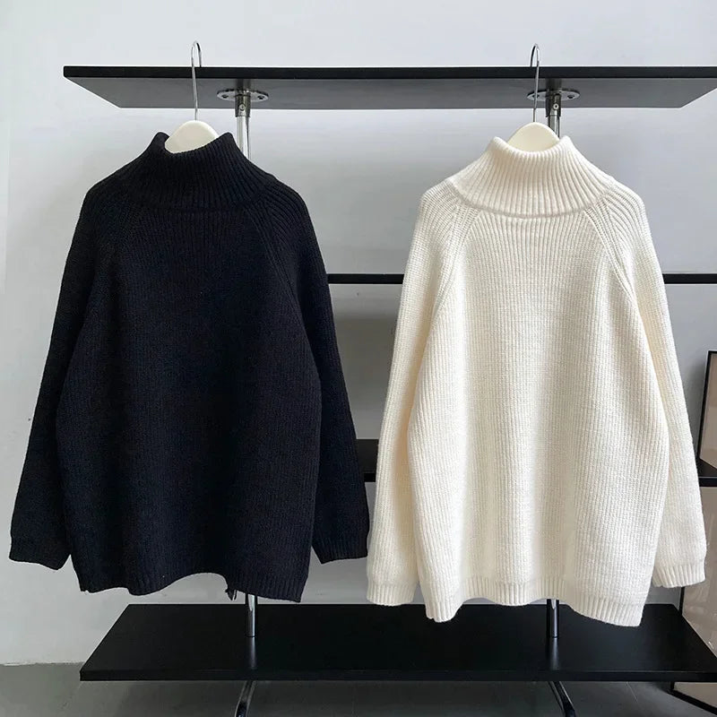 Catyla - Pull en maille côtelée avec ourlet asymétrique