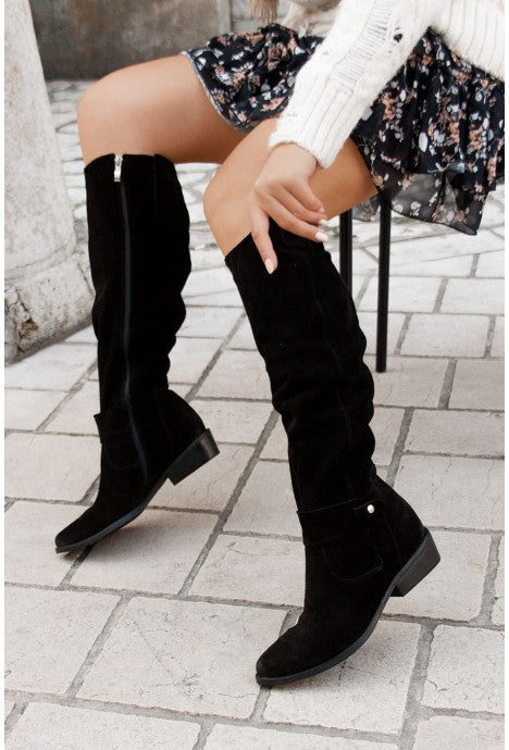 Bottes tendance et de soutien avec fermeture éclair et talon