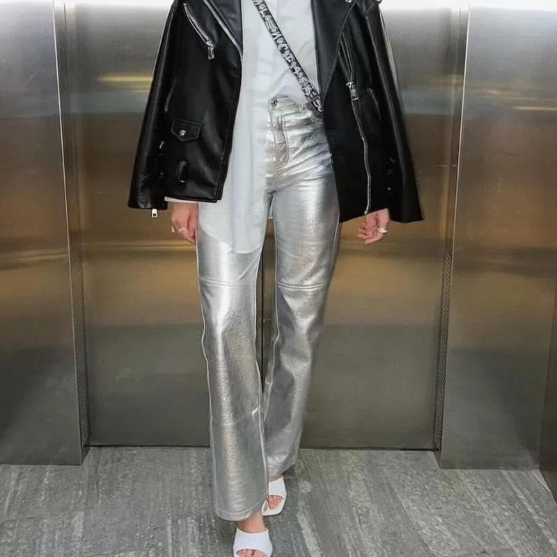 Clémence - Pantalon argenté