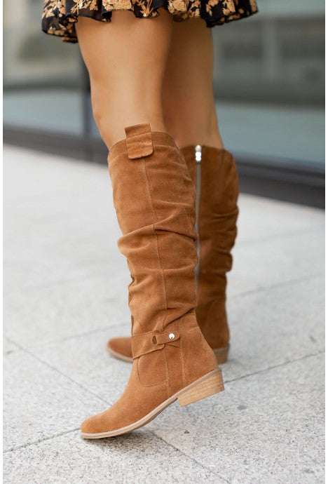 Bottes tendance et de soutien avec fermeture éclair et talon