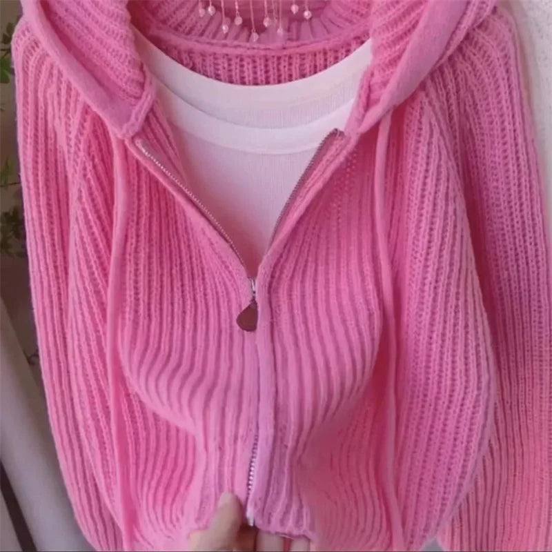 Cardigan tricoté à capuche - Sahndra