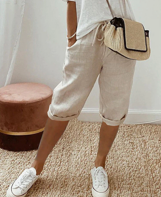 Olanda – Short en lin longueur genou