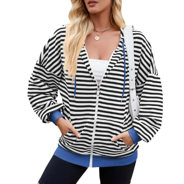 Veste rayée à cordon de serrage - Eviena