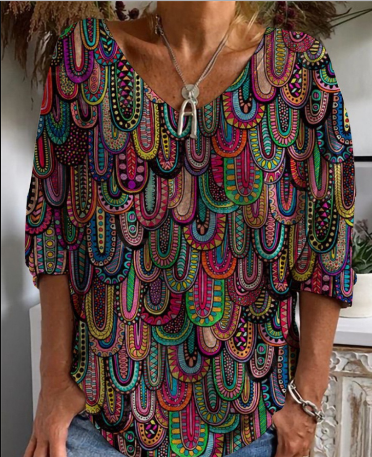 Chemisier femme col V - Olivet