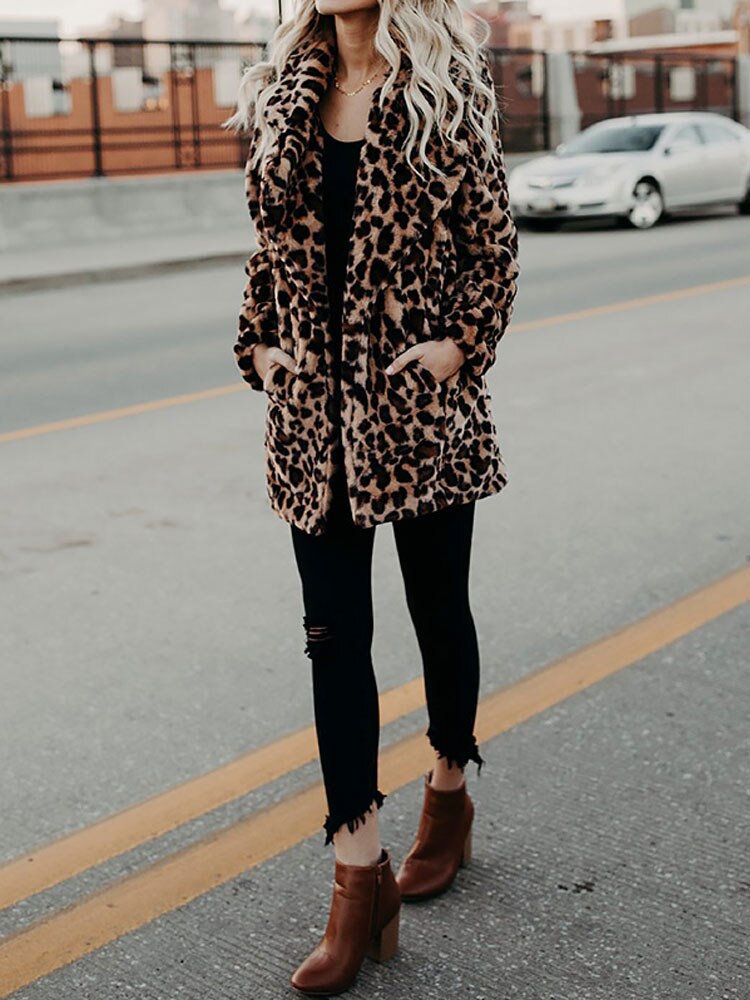 Manteau d'hiver imprimé léopard - Adivah