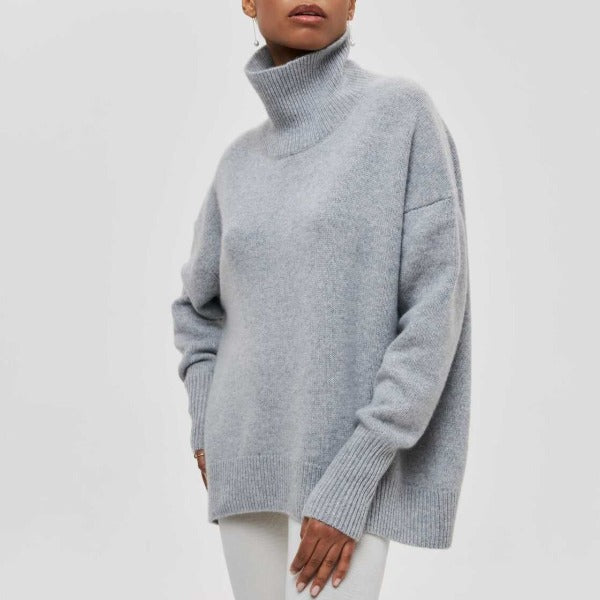 Mei - Col Roulé en Coton Oversize Confortable pour Femmes