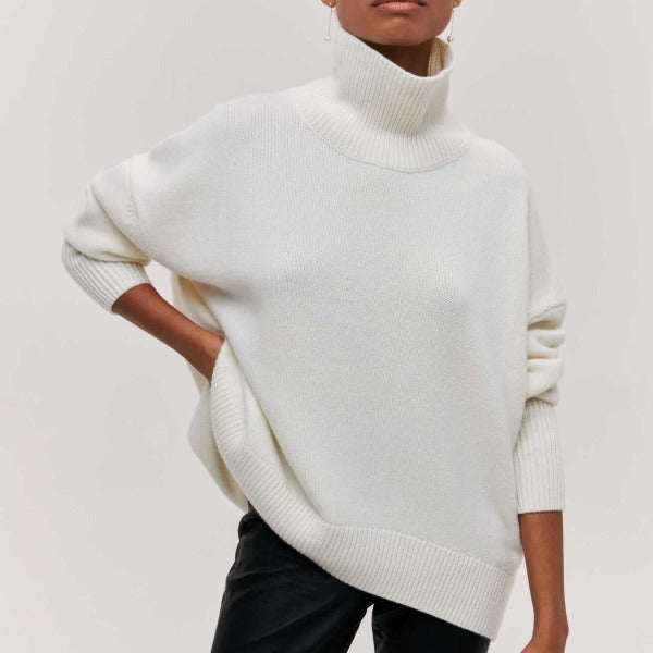 Mei - Col Roulé en Coton Oversize Confortable pour Femmes