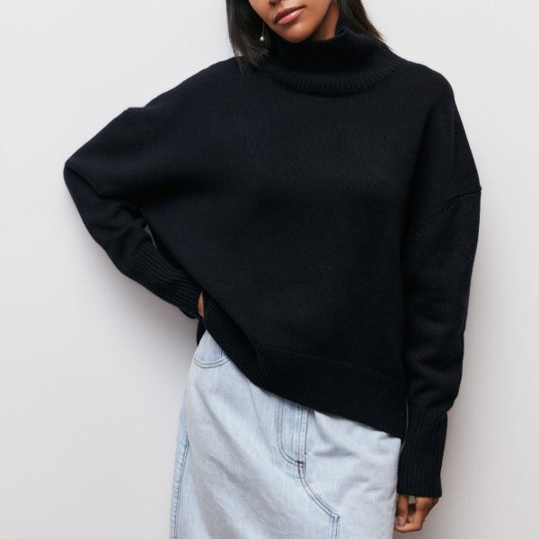 Mei - Col Roulé en Coton Oversize Confortable pour Femmes