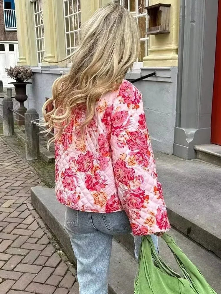 Veste matelassée rose hiver et automne - Hortense