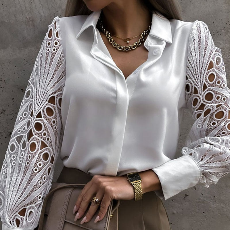 Manon - Blouse en Dentelle Stylée et Confortable pour Femmes