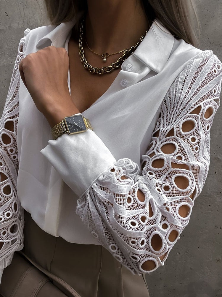 Manon - Blouse en Dentelle Stylée et Confortable pour Femmes