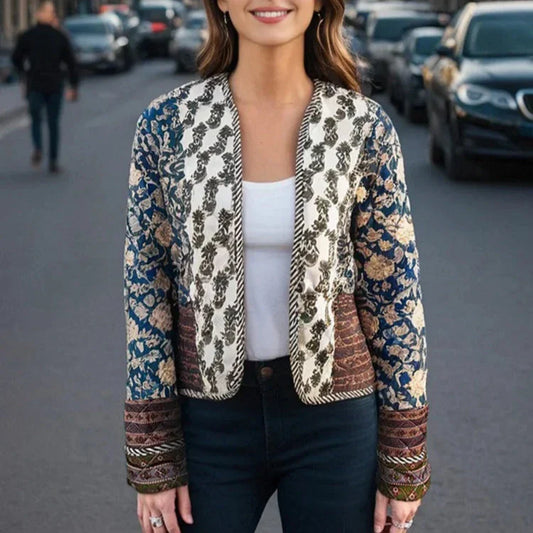 Sylvie - Veste Matelassée Imprimée Réversible pour Femme