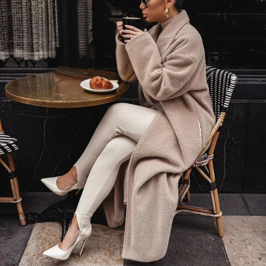 Manteau long en peluche pour l'hiver - Morgause