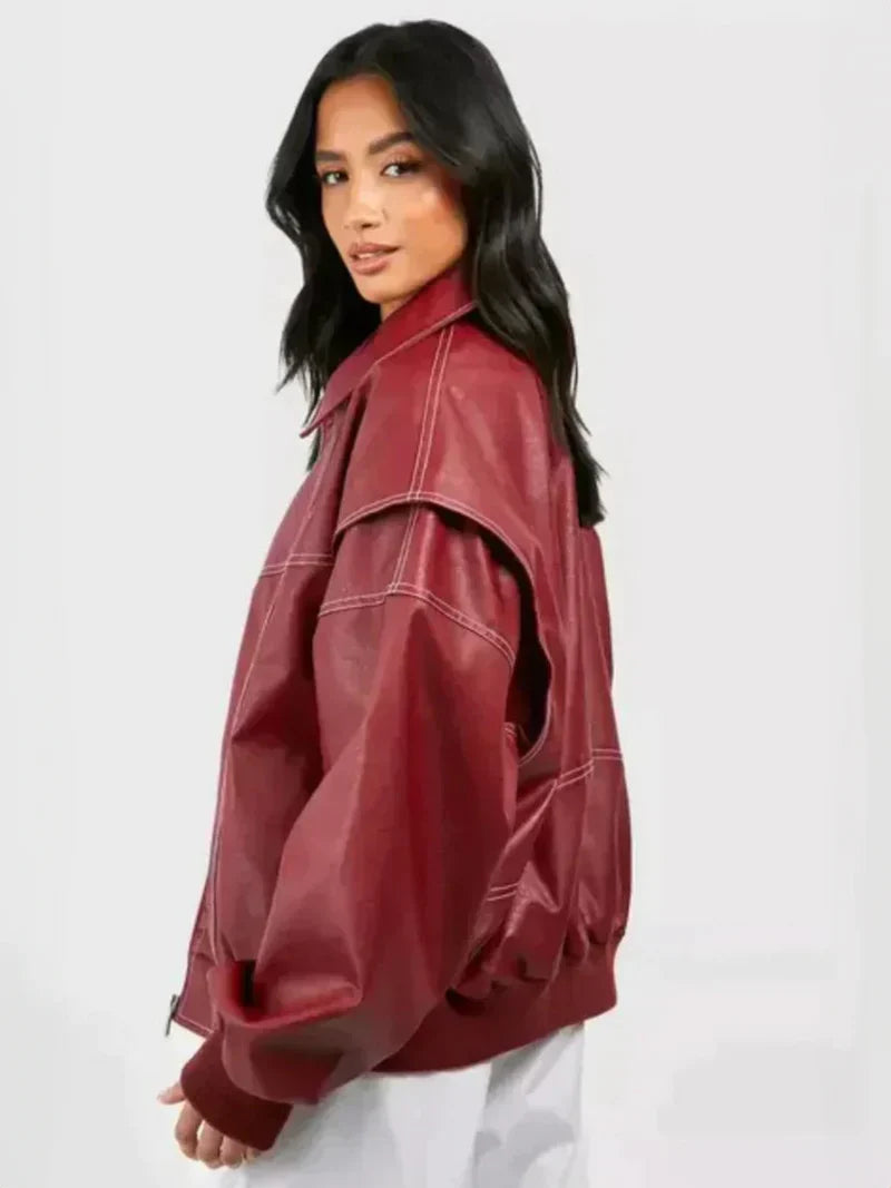 Veste en cuir oversize – Atiyah