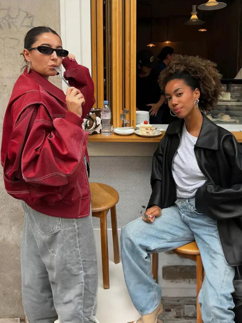 Veste en cuir oversize – Atiyah