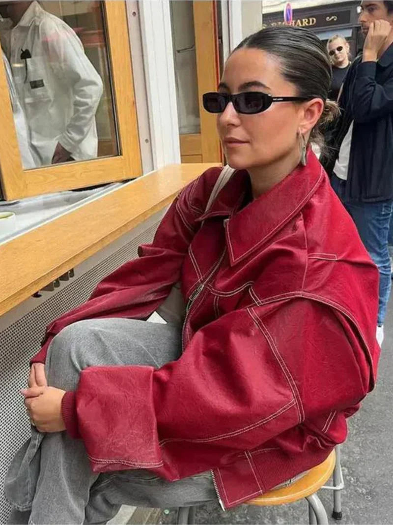 Veste en cuir oversize – Atiyah