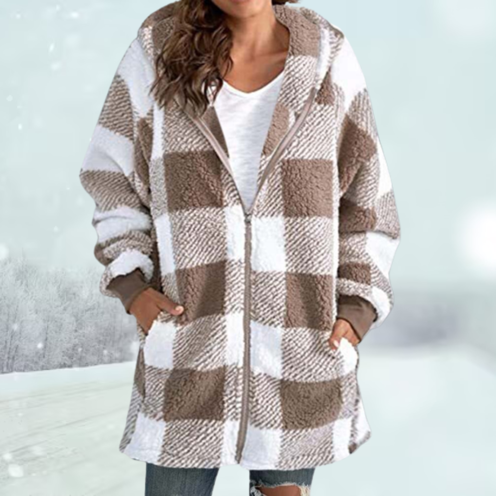 Veste d'hiver douillette à carreaux - Blanca