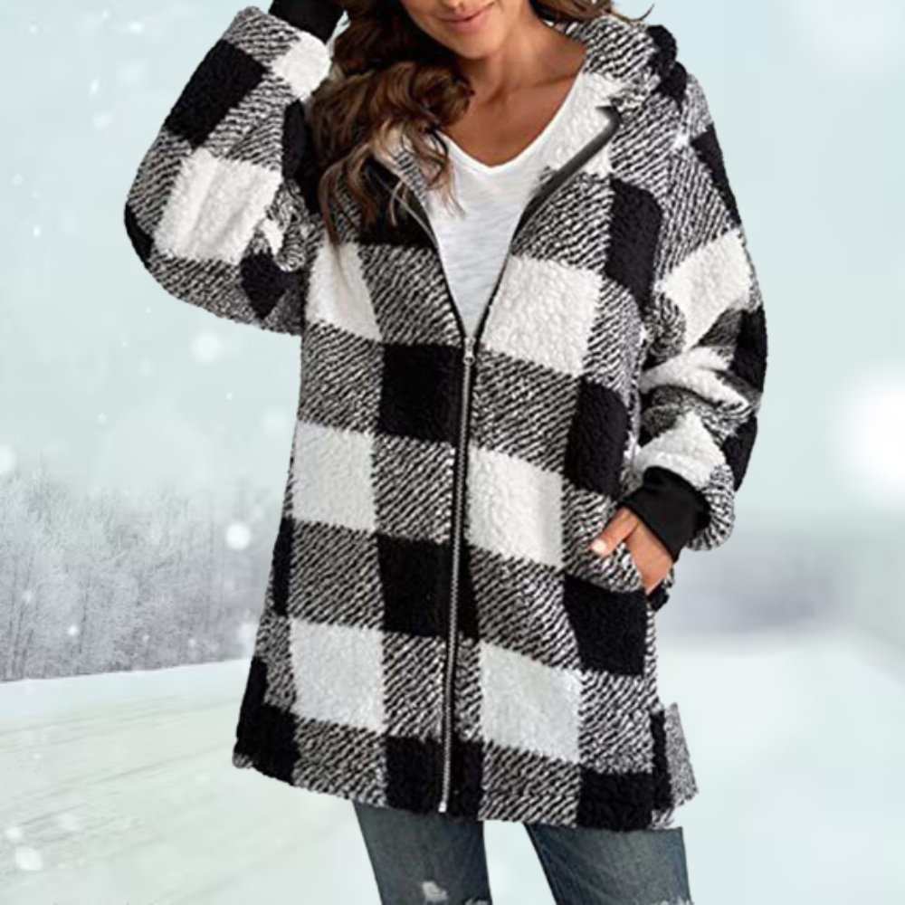 Veste d'hiver douillette à carreaux - Blanca