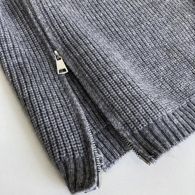 Catyla - Pull en maille côtelée avec ourlet asymétrique