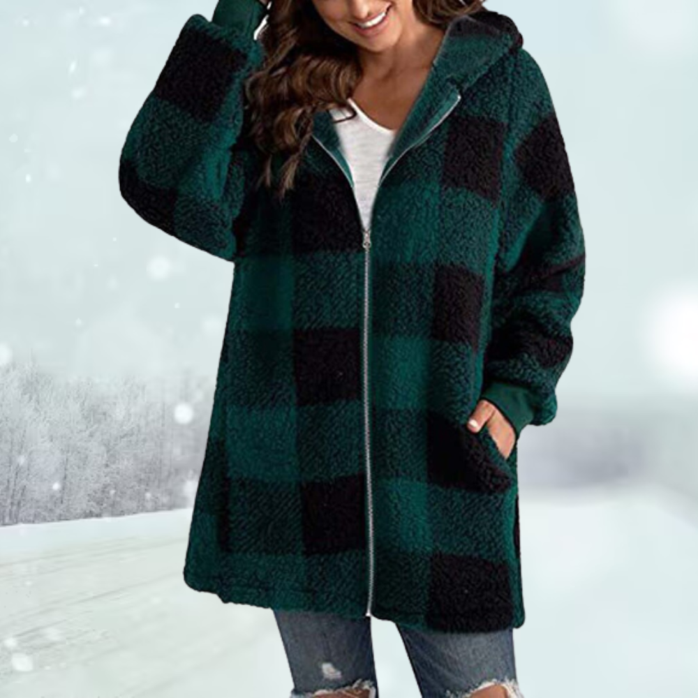 Veste d'hiver douillette à carreaux - Blanca