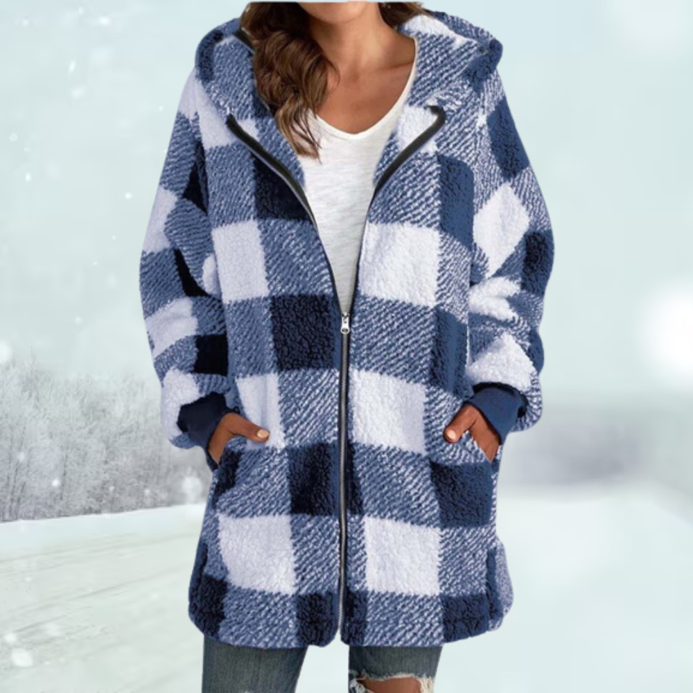 Veste d'hiver douillette à carreaux - Blanca