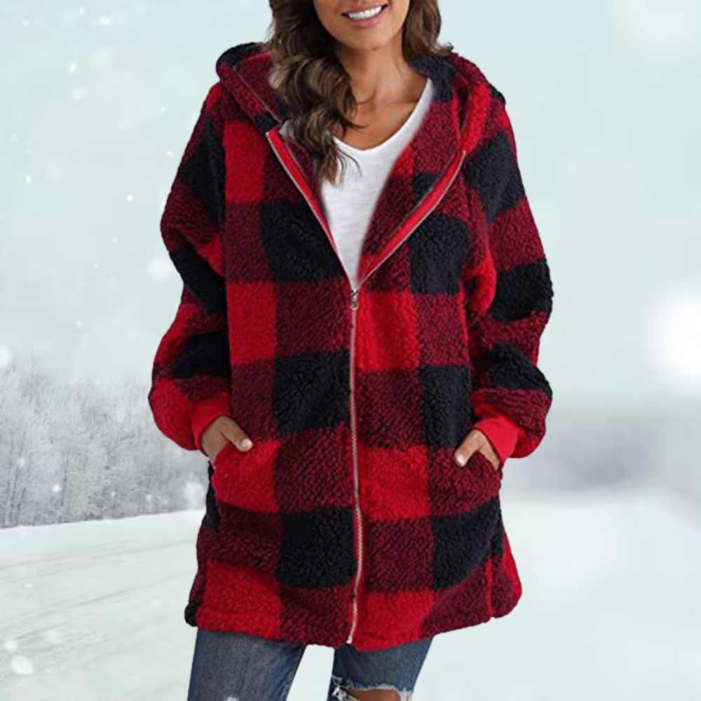 Veste d'hiver douillette à carreaux - Blanca