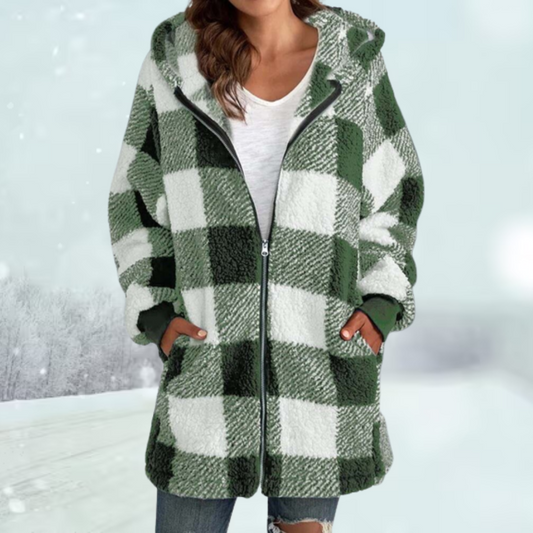 Veste d'hiver douillette à carreaux - Blanca