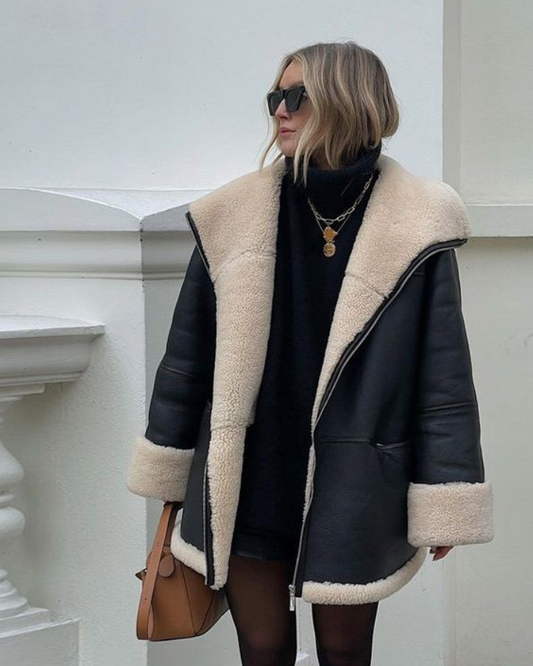Veste d'hiver en cuir élégante - Stevany