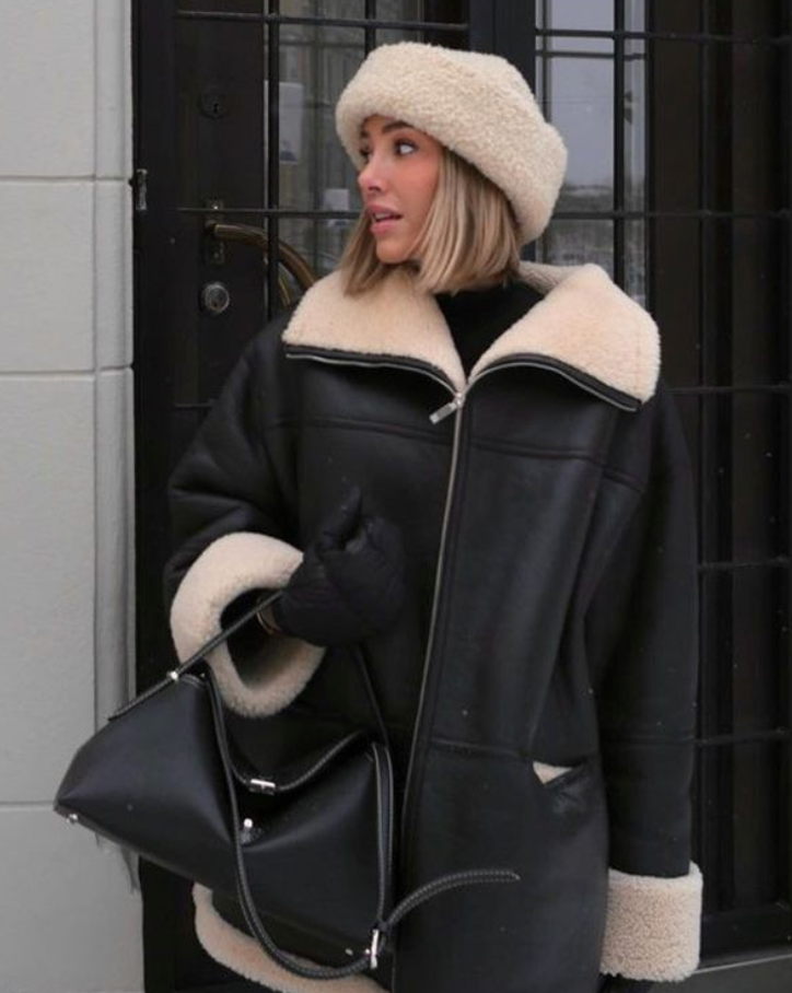 Veste d'hiver en cuir élégante - Stevany